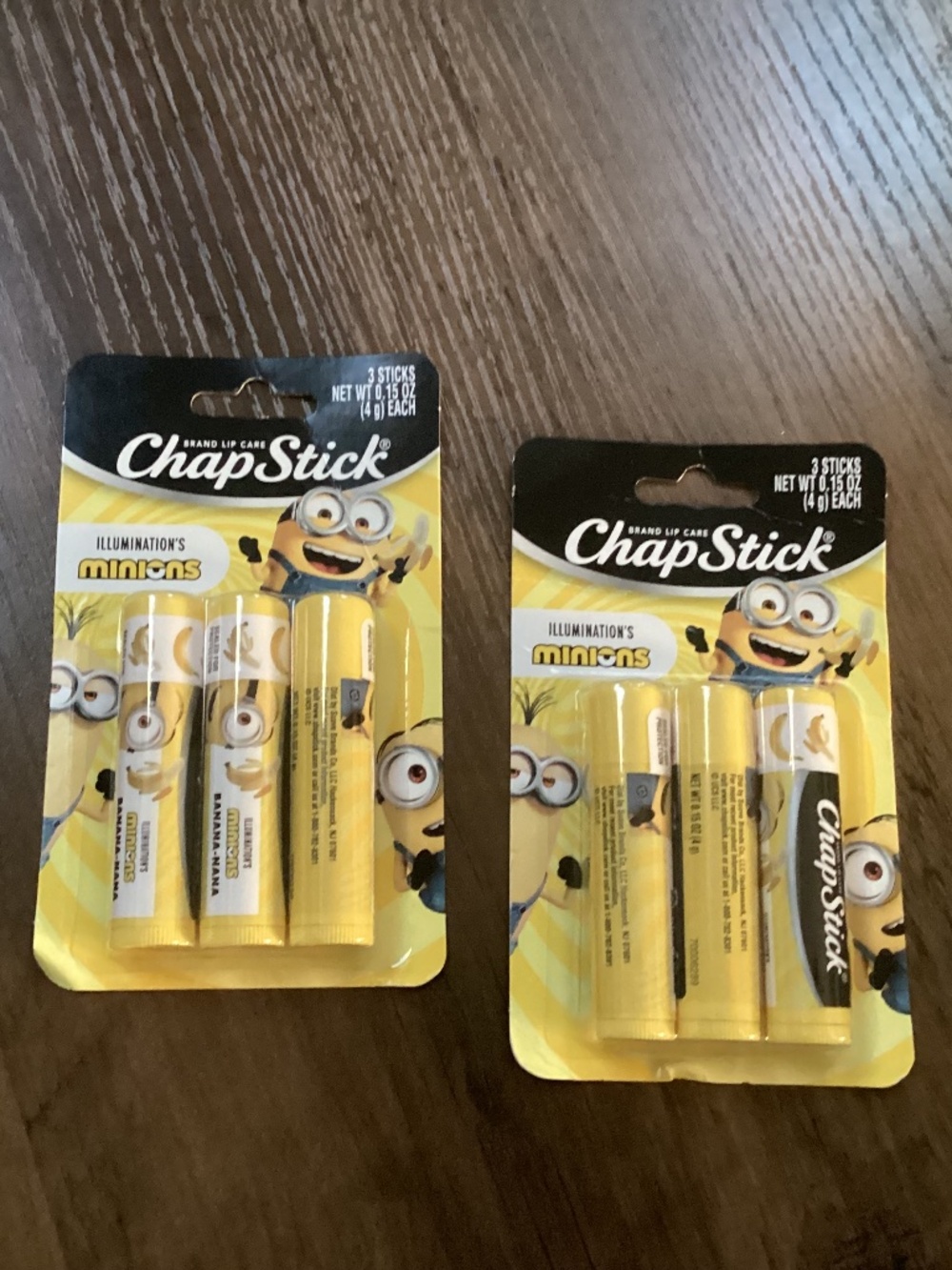 ChapStick Illumination's Minions lip balm bundle 3 sticks per pack New